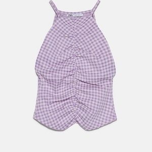 Zara Checkered Halter Top